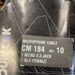 Professional audio cord mini jack 6.3 Xlr female 30 ft  
