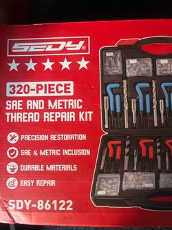 320 piece SAE and Metric thread repair kit