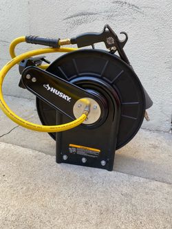 Husky 50FT Retractable Air Hose Reel + Rag Company Detailing Air Blaster