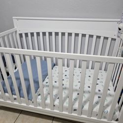Baby Crib + Matress + Changing Pad