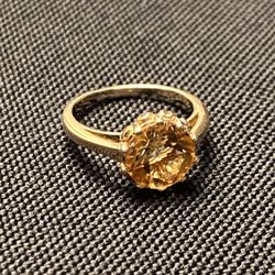 CITRINE GOLD over .925 Ring