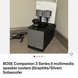 BOSE Companion 3 Series II multimedia speaker system (Graphite/Silver) Subwoofer Bluetooth 