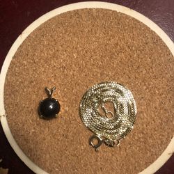 Solid 14k Gold And Italian Sterling Box Chain Pair