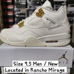 Air Jordan 4 Metallic Gold, Size 9.5 Men