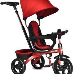 4-in-1 Kids Tricycle with Adjustable Push Handle