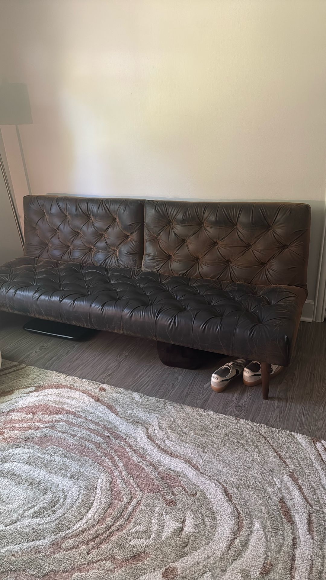 Leather Couch (Turns into Bed)