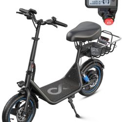 Electric Scooter With Seat and Basket