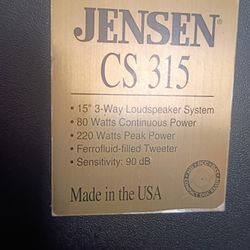 Jensen  15 In  Loud speakers 
