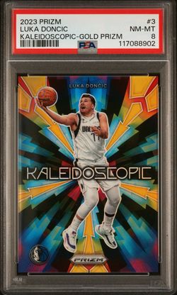 2023-24 Panini Prizm - Kaleidoscopic Luka Dončić #3 Gold Prizm /10