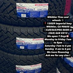 35X12.50R20 ATLANDER AT SET OF FOUR NEW TIRES, INCLUDING MOUNTING AND BALANCING. ASK ME FOR ANY SIZE OR BRAND, 