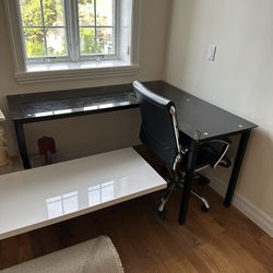 Computer tempered Glass Corner Table 