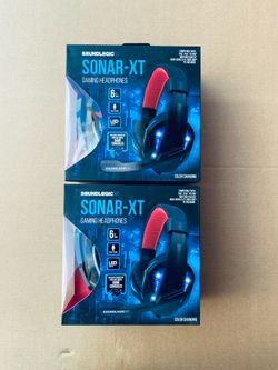 Lot Of 2 New SoundLogic XT Sonar-XT LED Gaming Headphones With Microphone