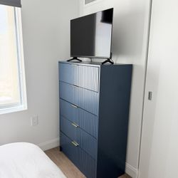 Navy Blue Drawer With Golden Handles 