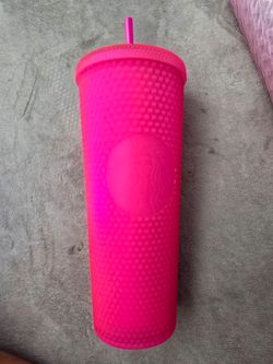 Starbucks Hot Pink Studded Tumbler with Straw