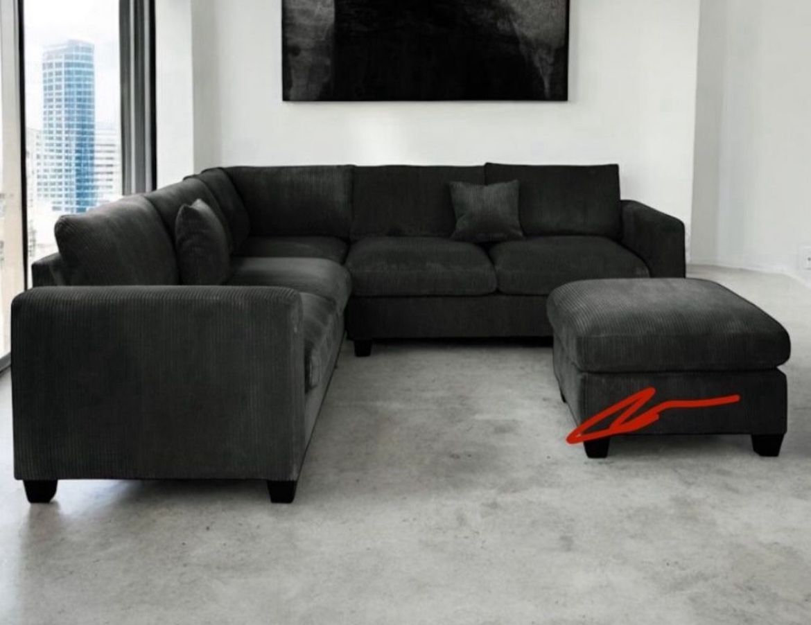 New! Super comfy ~ Luxurious Soft Touch Sofa Sectional! FREE XL OTTOMAN!