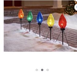 Outdoor Christmas Decorations Set Of 10 Piece 20 Inch Giant C7 Bulb Pathway Lights