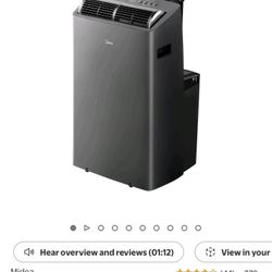 Midea 10,000 BTU Portable Air Conditioner, 3-In-1 Dehumidifier, Ventilate, Cool, Quiet, Wi-Fi and Alexa, Gray