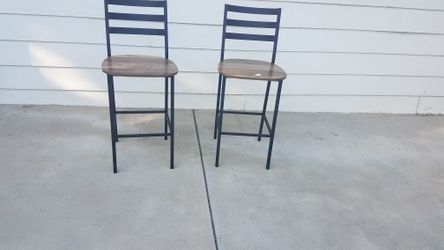Industrial Slat Back Counter Stools in Reclaimed Barnwood (Set of 2) - Walker Edison
