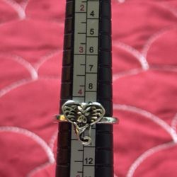 Fashion Silver Ring Size 5 Elephant Good Luck