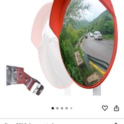 32" Diameter Pole-mounted Traffic Safety Convex Mirror