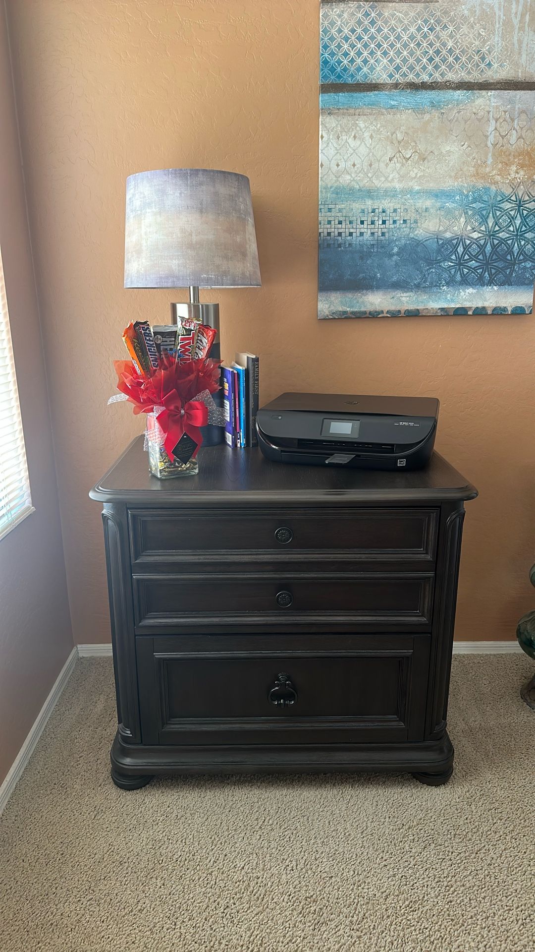 Dark Wood Filing Cabinet