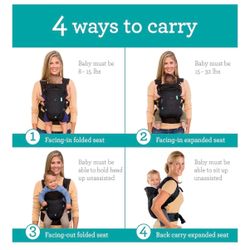 Infantino Flip 4-in-1 Convertible Baby Carrier, Adjustable, Ergonomic Babywearing,