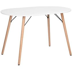 Furniture R Mick II Dining Table 120x70x74cm Oval White