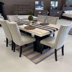 Finland Gray 7-Piece Dining Set /Dining table and Chairs 