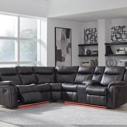 Reclining Sectional Available For Fast Delivery 