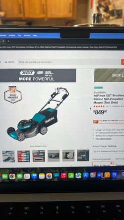 Makita 40 x2 self propelled volt lawn mower