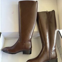 Nine West Blondy Women's Riding Boots Sizes 6 & 9.5, Color Dark Brown