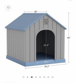 Brand new Large Dog House, PP Material Indoor Outdoor for Medium Large Dogs, Weatherproof