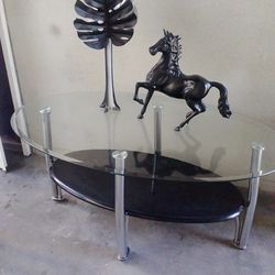Glass Coffee Oval  Tables 2 end Tables
