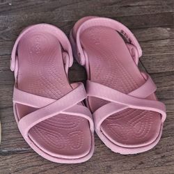 CROCS  WOMEN PINK SLINGBACK WATER SANDALS SIZE W 7  