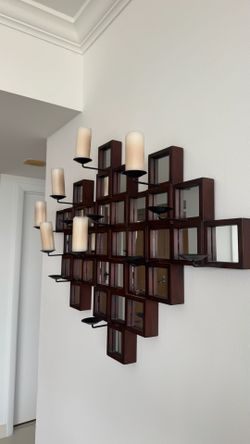 Candle holder with mirror