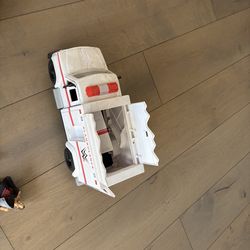 WWE lot.  rare figures + mat and ambulance