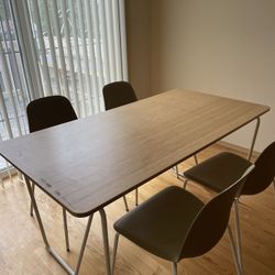 IKEA HILVER Table and 4 LEIFARNE Chairs