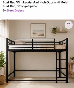 Ebern Designs Metal Loft Bunk Bed with Ladder
