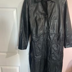 Women’s Long Leather Coat