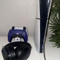 PS5 Digital Edition Bundle – 2 Controllers + Headset + Charging Dock