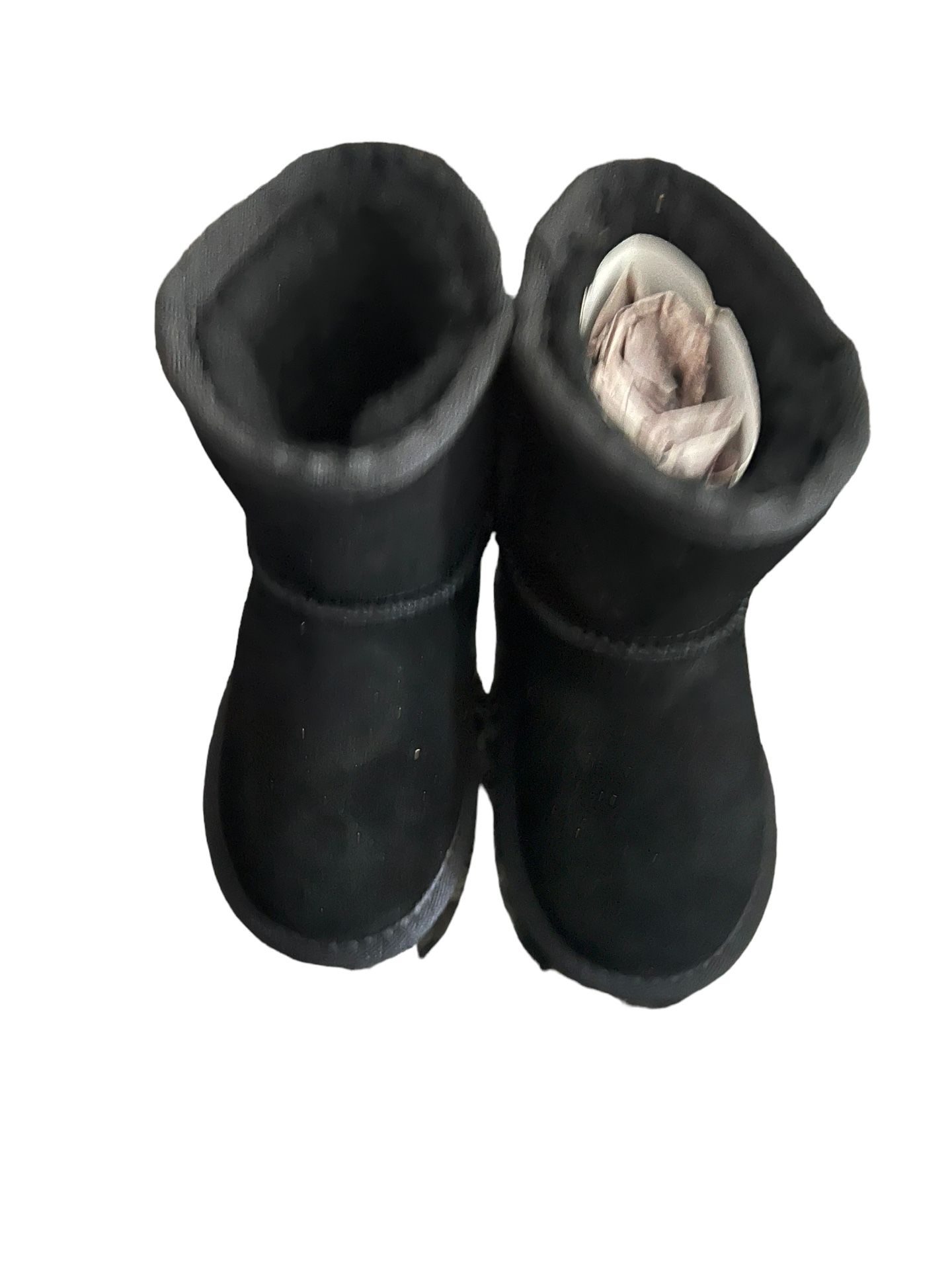 Black Aussie Merino Kids Suede Winter Boots (K8)