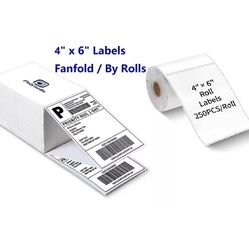 4" x 6" Thermal Labels for Zebra & Rollo Printer Blank Direct Shipping Label 500