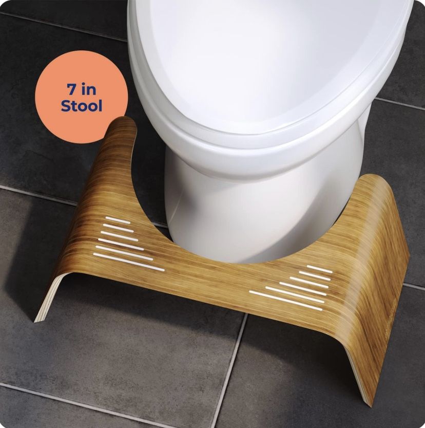NEW UNUSED Squatty Potty Slim Teak Squat Toilet Stool