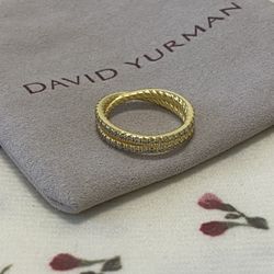 David Yurman 18-karat yellow gold diamond ring 
