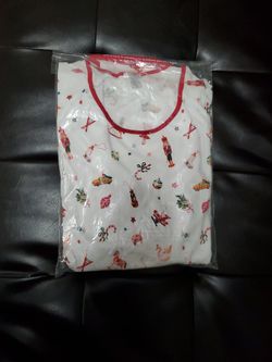 Lake Pijamas SET PIMA COTTON LONG SLEEVE CRIP CHRISTMAS WHITE  Size xxs