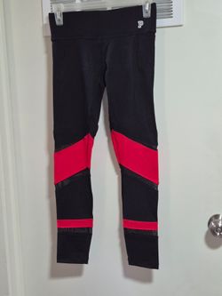 PINK Victoria's Secret Black Red Mesh Leggings