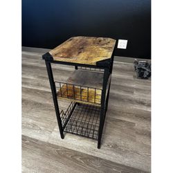 Iron & Wood Side Table/shelves