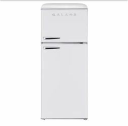 Galanz 24 in. 10 cu. ft. Retro Top Freezer Refrigerator, Milkshake White, Frost Free, ENERGY STAR