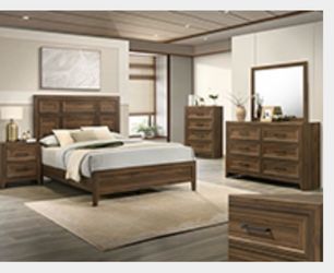 4- Pc Bedroom set Dresser,Mirror  Nightstand (1) Queen size bed frame  Not including Mattress and Box Sp