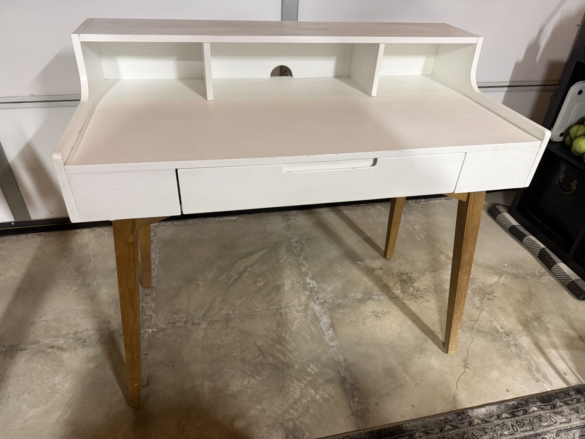 White Wood Student Desk W Drawer